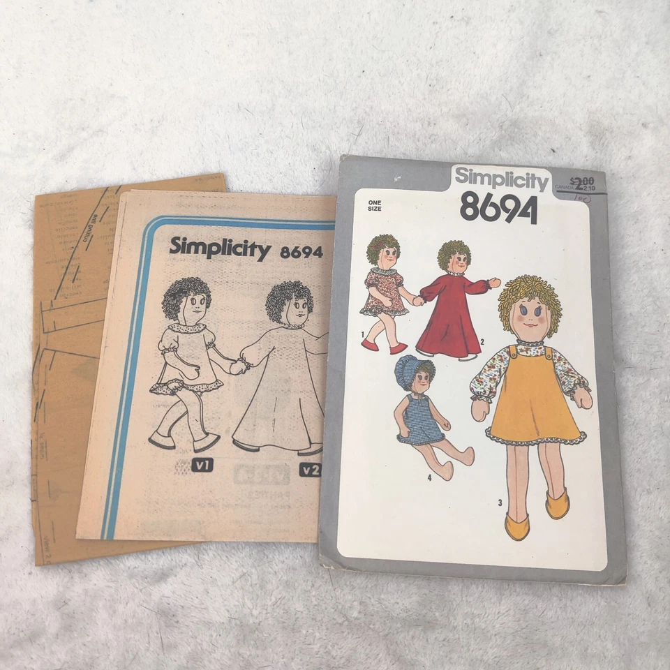 Vintage 1978 Simplicity 8694 Uncut 18" patterns doll crafts - Image 1 of 1