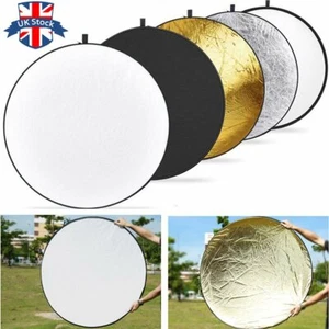 UK STOCK ! 5in1 110cm 43" Light Diffuser Round Reflector Disc with Carrying Bag - Picture 1 of 12