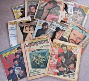 ROLLING STONE MAGAZINE PAUL MCCARTNEY JOHN JULIAN LENNON RINGO BEATLES LOT OF 13 - Picture 1 of 5
