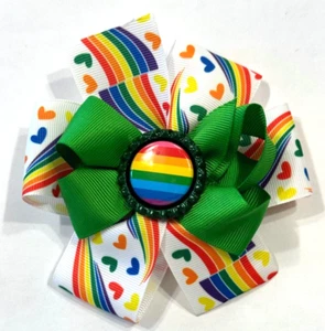 Beautiful LGBTQ Awareness Inspired Hair Bow for girls. - Picture 1 of 2