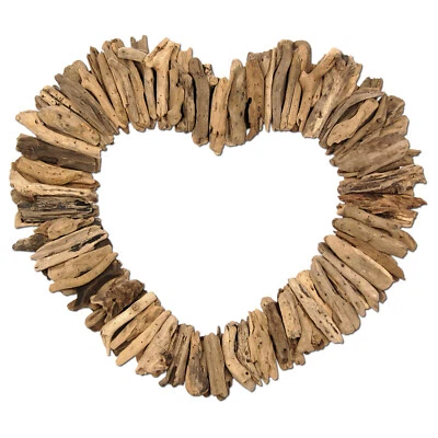 SEESTERN Treibholz Deko mit Herz (40 cm) Motiv Wanddeko Driftwood Holzdeko /1320 - Bild 1 von 4