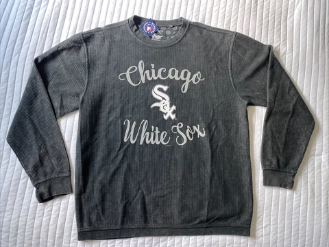 G-III Sports Womens Chicago White Sox Thermal Sweater, Black, Small Extra Large Cover