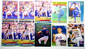 Lote de 10 tarjetas de béisbol Bret Saberhagen - KC Royals y NY Mets - Lote #26B - Imagen 1 de 7