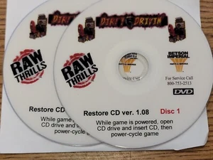 JUEGO DE DISCOS DVD RECUPERACIÓN RAW THRILLS DIRTY DRIVING V1.08 USADO para un juego de arcade - Imagen 1 de 3