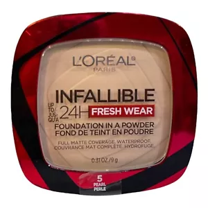 L'oreal Infallible 24 Hour Fresh Wear Foundation In A Powder - 5 Pearl 0.31 oz. - Picture 1 of 5