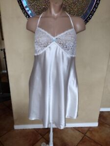 Plus Size Silky Soft Shiny White Lace Bodice Nightgown  Lingerie, Size 3X
