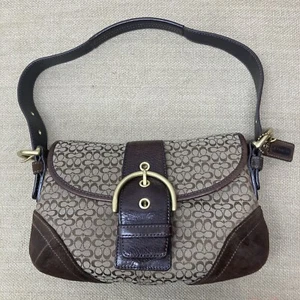 Coach Brown Handbag Suede Beautiful Bag Great Shape Ships Free Perfect Gift - Picture 1 of 16