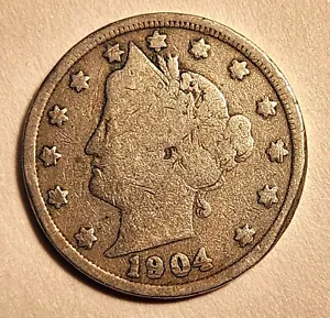 1904 Buffalo Liberty Head V Nickel 5¢ Pops Collection Grade Coins VG Condition C - Picture 1 of 16