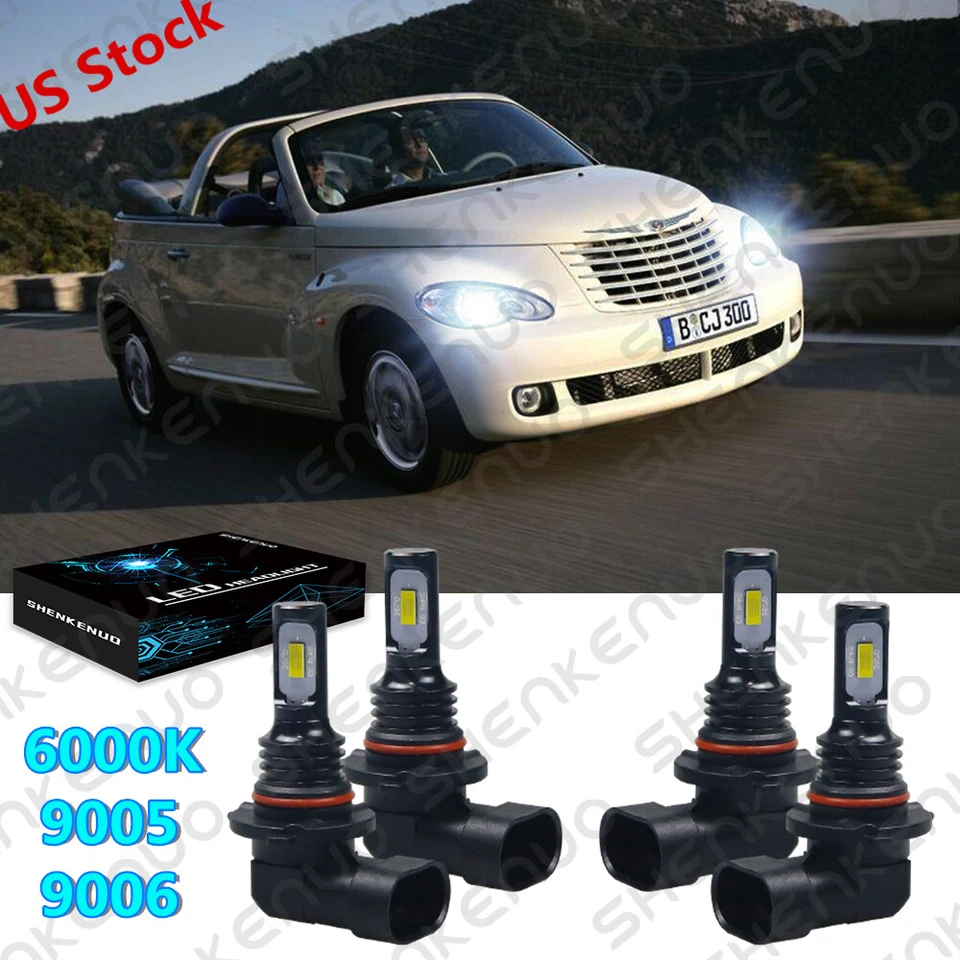 Комплект из 4 комбинированных светодиодных ламп 9005 9006 для Chrysler PT Cruiser 2001-2005 годов выпуска - Изображение 1 из 4