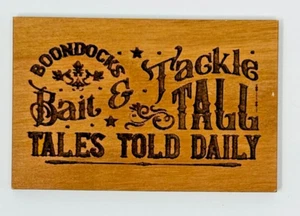 Miniature Wooden Dollhouse Bait & Tackle Shop Farm Sign 1:12 Scale Home Decor - Picture 1 of 2