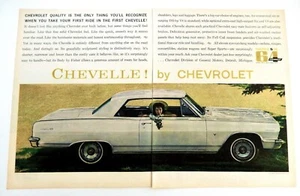 Chevy Chevelle Autowerbung Oldtimer 1963 Malibu SS Doppelwerbung - Bild 1 von 2