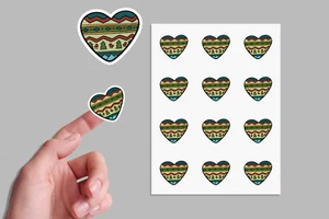 24 x Christmas Heart Envelope Seal Wrap Craft Sticker Vinyl Stickers - Picture 1 of 1