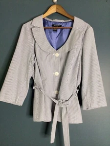 Blazer nautico Sandro cotone blu/nero a righe XL cintura svasata - Foto 1 di 8