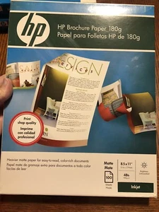HP Inkjet Tri-Fold Brochure Paper Matte Finish 8.5" x 11"  100pcs New, Sealed - Picture 1 of 5