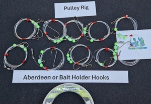 1 Hook Pulley Rig 10 pack Sea Fishing Rig 1/0 to 6/0 choice of hook Sonik Line - Picture 1 of 3