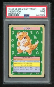 Pokemon Giapponese Topsun Retro Verde 027 27 Carta Sandshrew 1995 PSA 9 80176132 - Foto 1 di 2