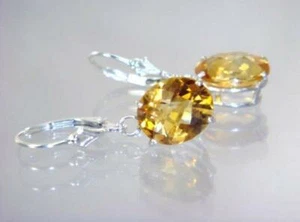 925 Sterling Silber Ohrstecker, Citrin, SE207 - Bild 1 von 5