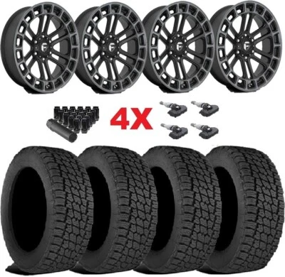 20 FUEL WHEEL TIRE PACKAGE SET 275 60 HEATER D720 ALL TERRAIN AT Foto 1 de 4