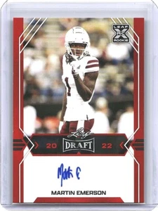 2022 Leaf Draft Martin Emerson Autographs Red #BA-ME1 Auto MISS STATE - Picture 1 of 2