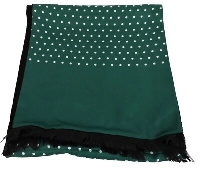 Mazeys Mens Classic Retro Mod Mod Tassled Scarf Green Polka Dot …