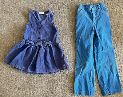 Pantalones de mezclilla de pana vintage Levis azul niña talla 4 6 pantalones elásticos espalda escuela Foto 1 de 4