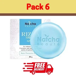 Jabón Natcha Rizda Rosa Placenta Reducir Melasma Pecas y Manchas Oscuras 50g x6 - Imagen 1 de 17