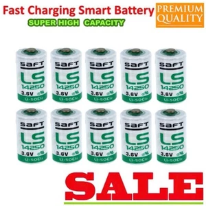 10x Saft LS14250 Lithium Primary Battery 1/2AA 3.6V R6 Li-SOCl2 BRAND NEW - Picture 1 of 7