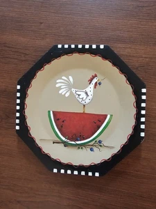 Pollo con Plato de Sandía 10"x10" Nuevo - Imagen 1 de 5