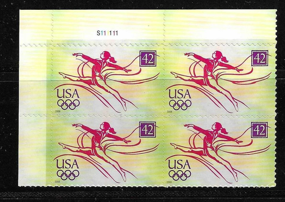 EUA SC # 4334 Jogos Olímpicos Pequim China 2008 - Ginasta - / BLK4. MNH - Imagem 1 de 1