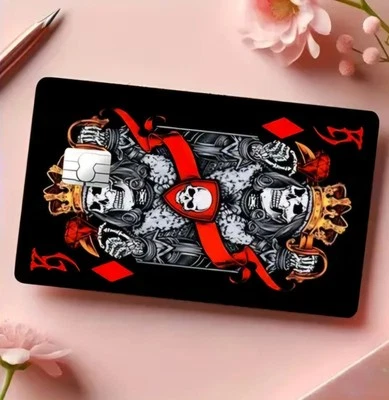 Pegatina adhesiva con cubierta de tarjeta de crédito/débito Skull King  Foto 1 de 2