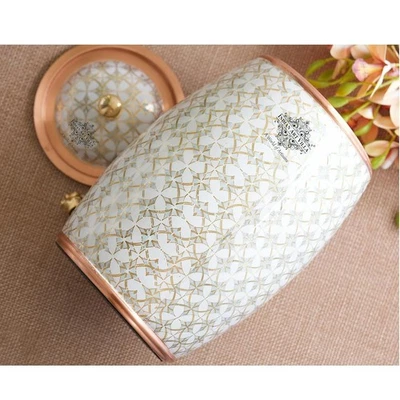 Distributeur d'eau en cuivre avec robinet et couvercle - 10 litres, design im... - Photo 1/4