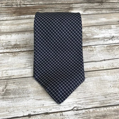 "Corbata de colección años 80 Abercrombie & Fitch azul marino geométrica 100 % seda hecha en EE. UU. 58""x3,75""" Foto 1 de 4
