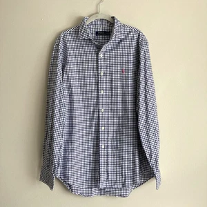 Polo Ralph Lauren Long Sleeve Button Down Shirt Mens Large Blue White Check - Picture 1 of 9