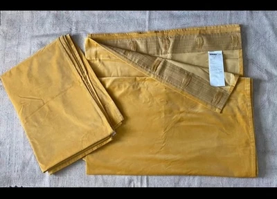 "Panel de cortina 2 paneles IKEA Sanela 55x84"" dorado amarillo oro mostaza terciopelo" Foto 1 de 4