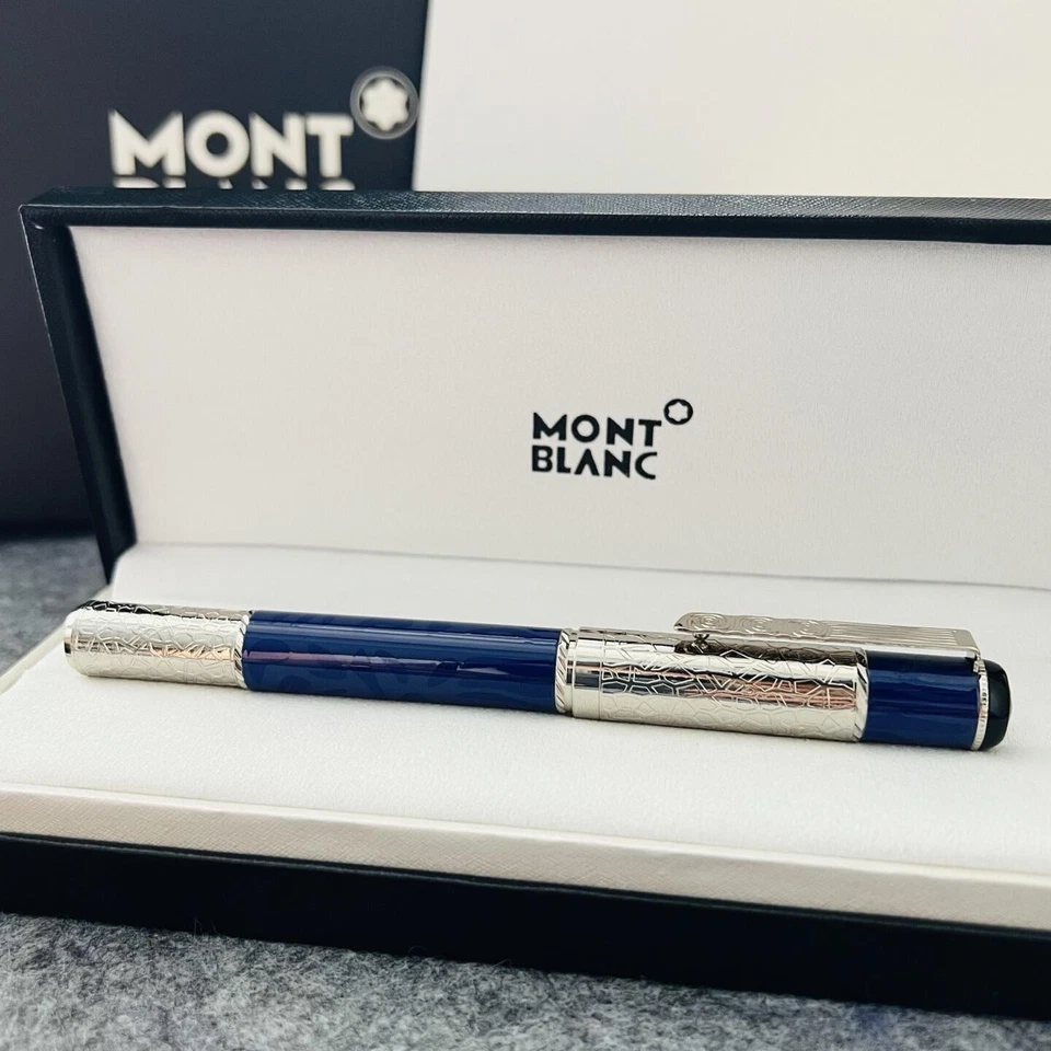 Caneta esferográfica Montblanc Meisterstuck Classique prata azul para Gustav Klimt - Imagem 1 de 4