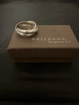 Anillo SILPADA R2889 Plata Esterlina SHOWTIME 3 Bandas Entrelazadas~Talla 6~NUEVO Foto 1 de 4
