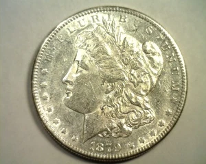 1879-S MORGAN SILVER DOLLAR ABOUT UNCIRCULATED+ AU+ NICE ORIGINAL COIN BOBS COIN - Picture 1 of 2