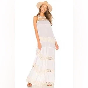 Maxi Vestido Anthropologie Raga Coastal Breeze Crochet - Imagen 1 de 4