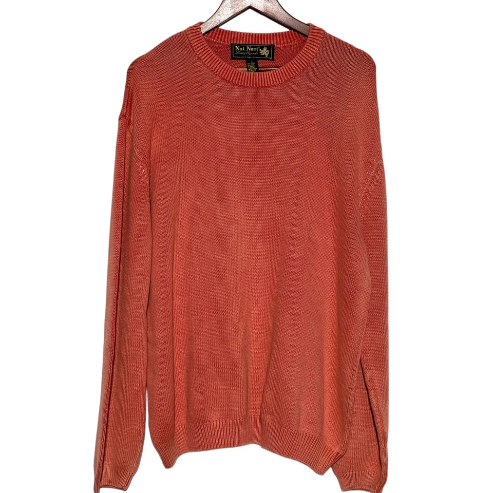 Nat Nast Luxury Originals Men's Coral Cotton Long Sleeve Pullover Sweater Large - Image 1 of 4