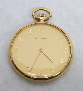 RELOJ DE BOLSILLO DE COLECCIÓN (1970) MOVADO ORO 18K CARA ABIERTA 40 mm - Imagen 1 de 5
