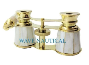 Binocular Brass Genuine Mother of Pearl Handmade Women Special Present - Picture 1 of 10