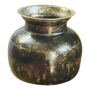 Rare 1900's Old Vintage Antique Brass Unique Shape Beautiful Cooking / Water Pot - Picture 1 of 8
