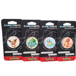 Lot de 4 poignées de téléphone Pokémon neuves support Evoli éjaculation Charmander Bulbasaur - Photo 1 sur 5