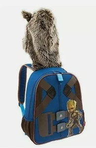 Neu mit Etikett Disney Groot Rocket Waschbär Rucksack Guardians of the Galaxy NEU mit Kapuze LESEN - Bild 1 von 4