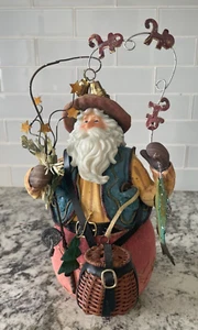 Christmas Roly Poly Fisherman Santa Figurine 9" - Picture 1 of 7