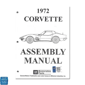 Corvette 1972 manual de montaje de fábrica GM - hoja suelta nueva/sin encuadernar - Imagen 1 de 1