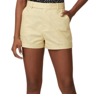 NWT $250 EQUIPO JEANNINE SABLE DOR PANTALONES CORTOS DE ALGODÓN AMARILLO TALLA 0 Foto 1 de 4