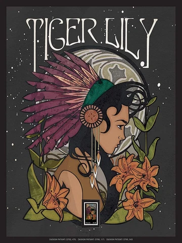 Tiger Lily, Peter Pan - Framed Wall Art with Postage Stamp Cover