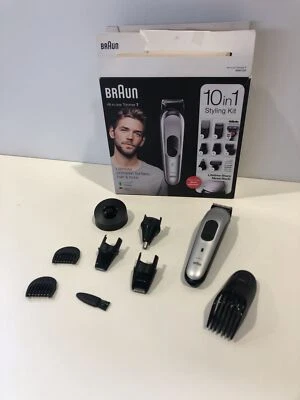 Braun MGK7220 10-in-1 Regolabarba Tagliacapelli Set Uomo, Grigio/Argento - Immagine 1 di 4