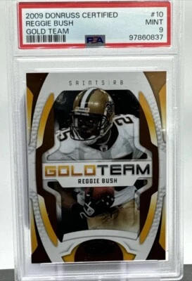 Reggie Bush PSA. 9 -  2009 Donruss Certified Gold Team /1000 -Saints USC- Pop. 1 - Image 1 of 4